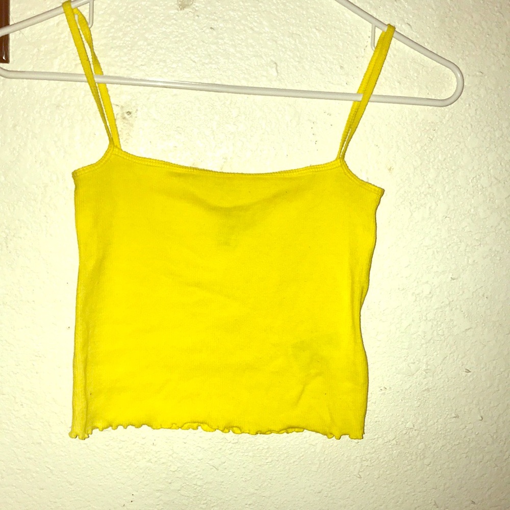 yellow cropped h&m top